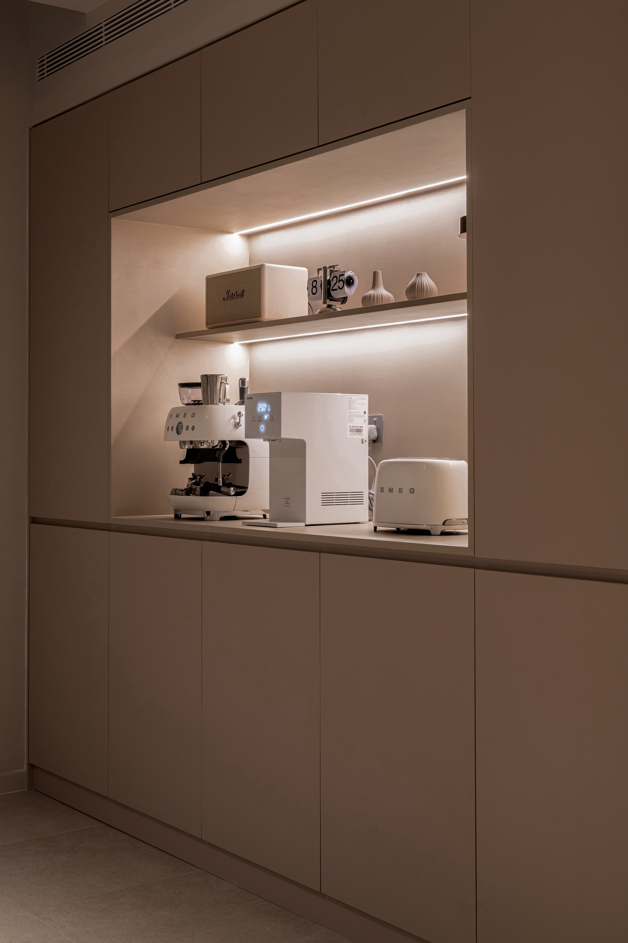 Luxury villa interior, modern kitchen, lighting, Danau residence, Malaysia