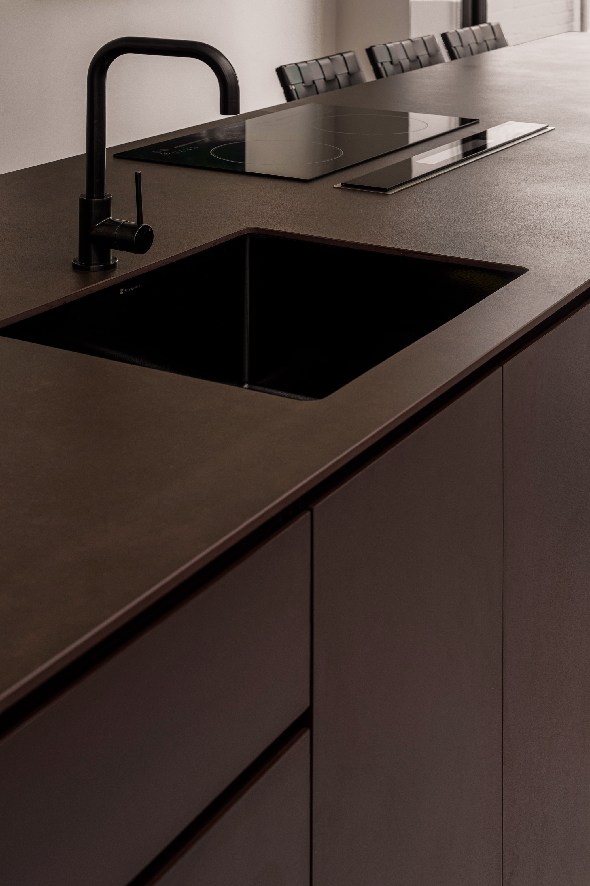 Luxury modern kitchen island interior design detail, Danau Villa, Kuala Lumpur