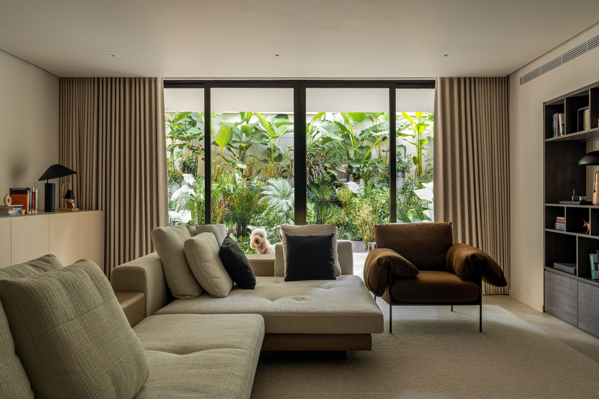 Minimalist living room interior design, modern landscape, Danau Villa, Malaysia