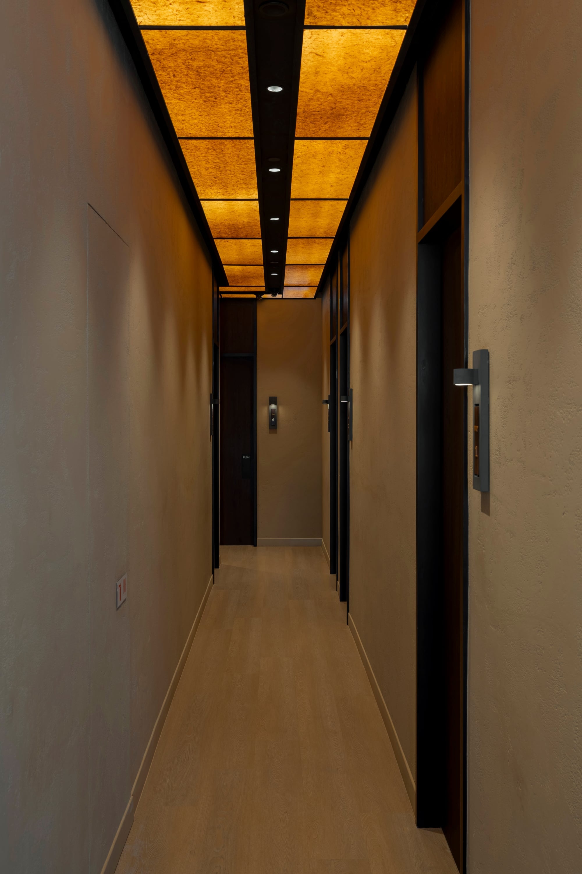 Spa corridor with backlit ceiling, interior design, Oriental Spa, Kuala Lumpur