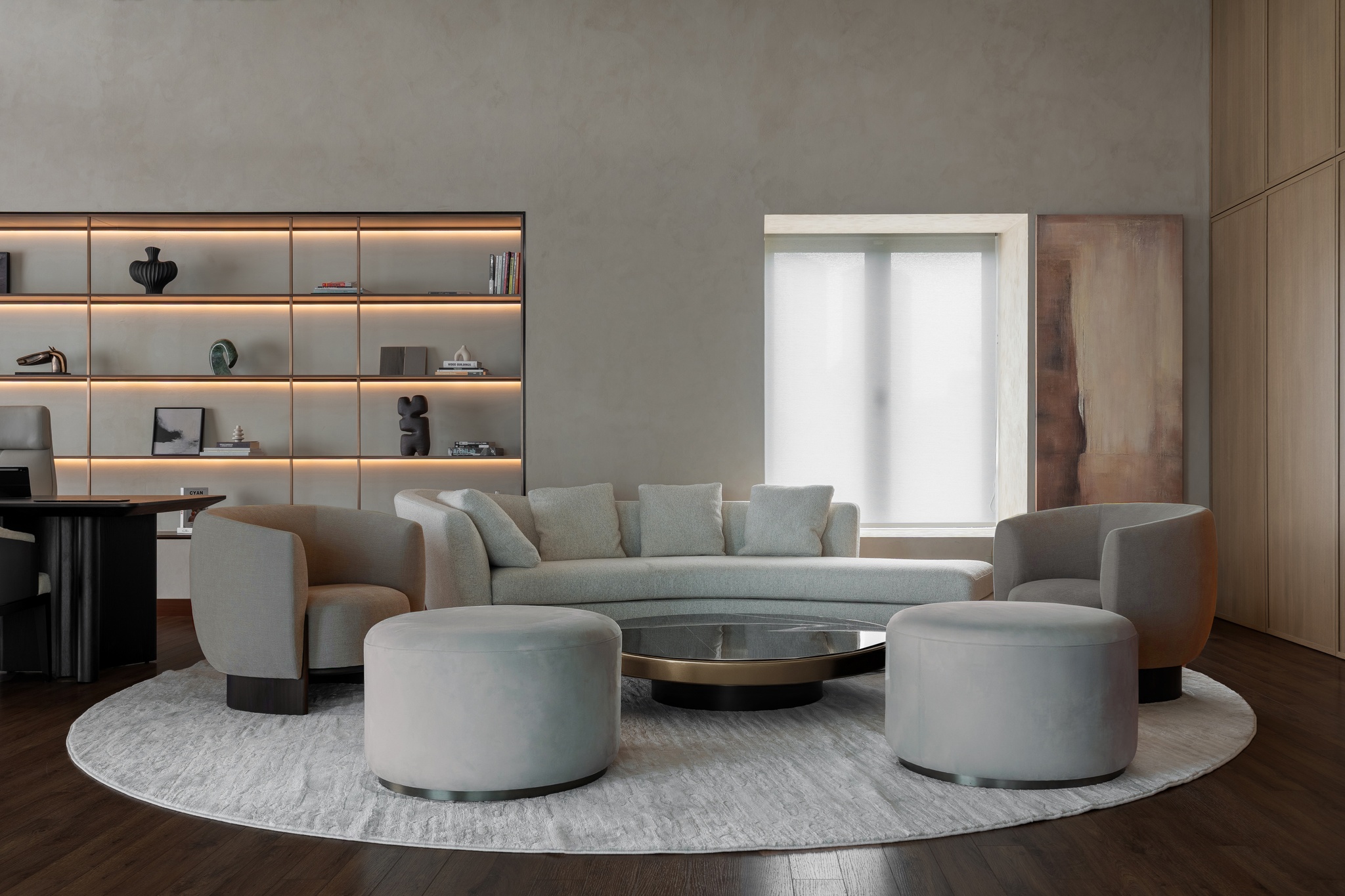 Luxury modern minimal living room interior design, Setiajaya, Kuala Lumpur